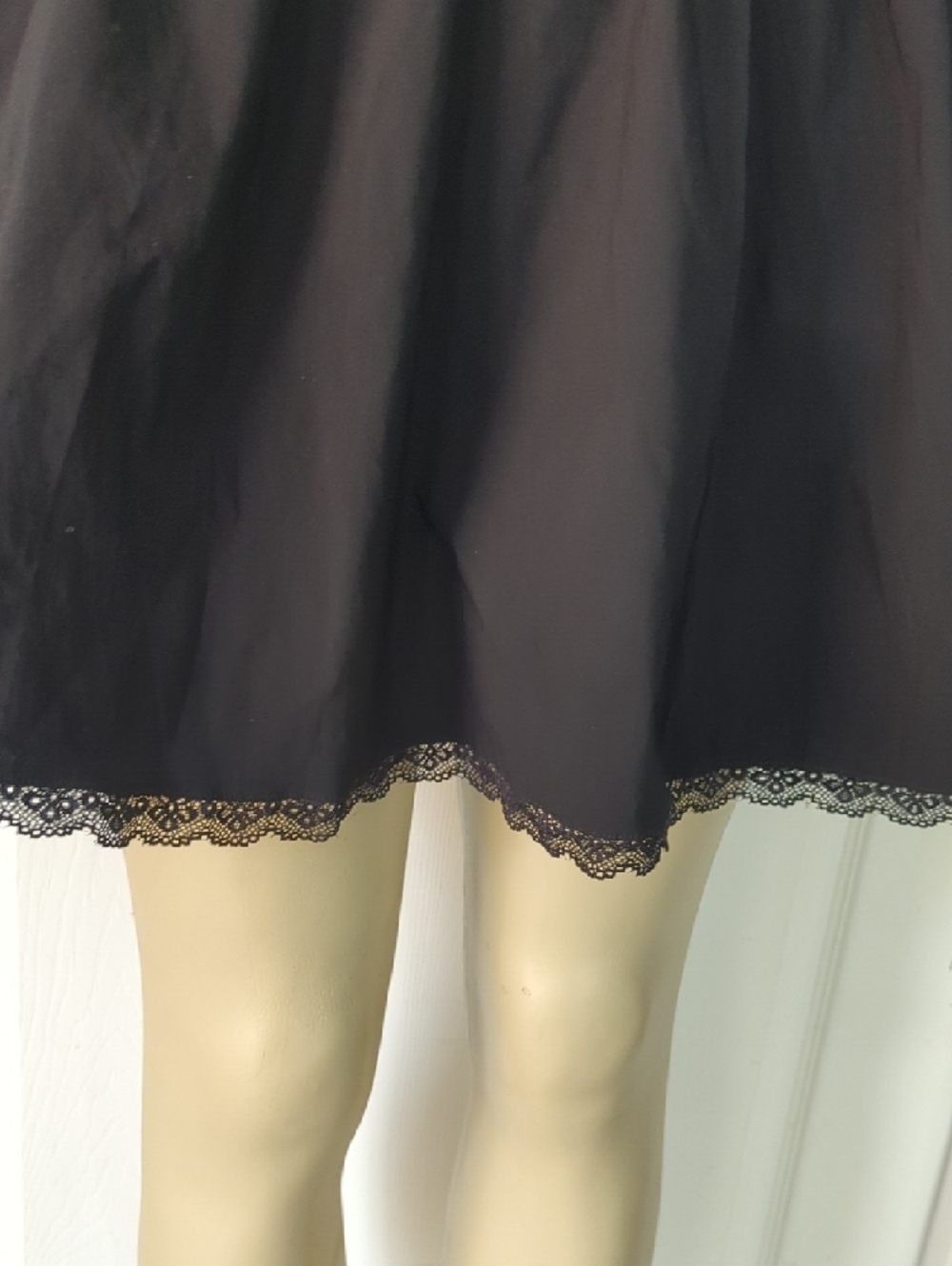 Black Ruffled Strap Mini Dress Pit To Pit 17 Inch Stretch - Picture 6 of 13